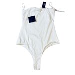 Lulus NWT  White Sleeveless Bodysuit Size Large Chic Y2K‎ Formal Y2K Minimalist Photo 3
