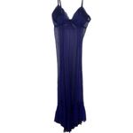 Vintage Blue Violet Lace Mesh Ruffled Spag Strap Padded Slip Dress Chemise M Purple Size M Photo 9