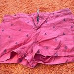 British Khaki  Coral Anchor Print Women Shorts Photo 0