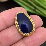Vintage EDGAR BEREBI Navy Blue Cabochon Gold Photo 7