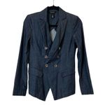 White House | Black Market  Chambray Denim Trophy Blazer Jacket Size 00 Photo 12