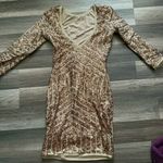 Forever 21  Glittering Sequin Long Sleeve Dress in Gold Photo 0