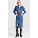 Favorite Daughter The City Dress – Blue Denim Midi Chic Size 0 New with Tags Photo 3