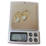 14K 14KT 585 Yellow Gold Ladies Oval Slab? Earrings Photo 9
