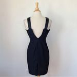 Vintage 80’s Solid Black Satin Button Accent Cocktail Dress Size 4 Photo 2
