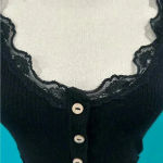 Me to We  black lace button up top in size small Photo 2