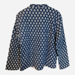 Kantha Blue Indigo Printed Cotton Jacket Size XL Reversible Handmade India Boho Photo 1