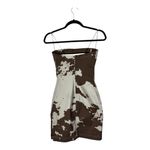Miaou Dress Women XS Brown White Cow Print Strapless Lotte Mini Sheath Sexy‎ Photo 3