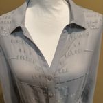 Soft Surroundings  Dress Womens Small Gray Sheer Chiffon Button Up Duster Photo 3