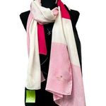 Kate Spade  Colorblind Large Shawl Scarf in Pink and White, NWT Photo 0