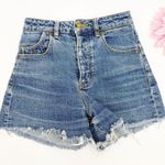 Rolla’s Original Short High Rise Cut Off Medium Juliet Wash Blue Denim Shorts Size 24 Photo 1
