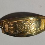 Vintage Peruvian Gold Toned Bracelet Storytelling Engravings Hook Closure Photo 8