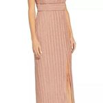 Adrianna Papell  Metallic Pleated Long Gown in Rose, Size 8 NEW w/Tag $229 Photo 14