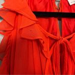 Miguelina Latrice Crinkle Chiffon 100% Silk Blouse Tank Top Coral Red Women’s S Photo 4