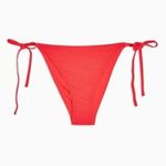 Topshop Red Crinkle High Rise Tie Bikini Bottoms Photo 2