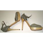 New Womens Ralph Lauren Collection Purple Label Raffia Heels 10.5 Italy Blue Tan Photo 4