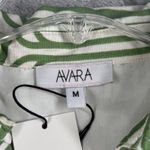 Avara Emmaline Dress Medium Green White Puff Sleeve Geometric Mod Retro Boho Photo 7