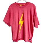 Aviator Nation  Short Sleeve Lightning Bolt Print T-Shirt Red Women's Size Large Photo 0