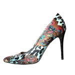 Carlos Santana Women’s Blue Leopard Paisley Posy Stiletto Heels Size 7.5 Photo 3