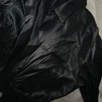 ZARA  Black Silky Linen Blend Button Down Shirt Size XL‎ Photo 3