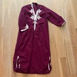 Embroidered Maroon Tunic Top vintage used as is Purple Size M Photo 2