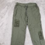 On The Road NWT Distressed Joggers Olive Green Casual Pants Comfy Size M Photo 7