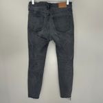 Madewell 9" High Rise Skinny Jeans Torn Knees Charcoal Gray Blk Raw Hem Size 28 Photo 9