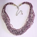 Purple Glass Seed Bead Multi Strand Beaded Boho Necklace Photo 4