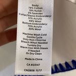 Talbots Ladder stitch top white embroidered hem bell sleeves Large NWT(flawed) Photo 8