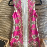 Julie Brown EUC Pink Silk Scarf Print Shift Dress Size 2 Photo 6