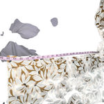 Garnet Hill  Linen Pants Women Large Brown White Floral Cropped Wide Leg Pull On Photo 5