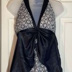 Alyn Paige Black White Print Halter Top Dress Asymmetrical Hemline Wear 3 Ways M Photo 4