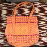 Colorful Vibrant Orange Pink Quilted Paisley Hand Bag Purse Hobo Tote Laptop Computer Bag No Closure #Cottagecore #Boho #farmcore #indie #hipster hippie Measurement in pics Photo 0