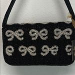 From India To You | Beaded Silver Bow Shoulder Bag Black Photo 2