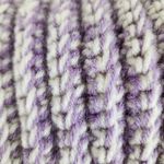 Crochet Handmade Chunky Ribbed Beanie Cream Purple Pompom Warm Hat Cap Photo 6