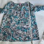 Lilly Pulitzer Sarabeth top in Shorely Blue silk XS Photo 3