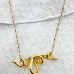 Snake Necklace Gold Serpent Necklace Gothic Necklace Gold Snake Necklace Photo 0