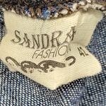 Vintage Sandra Fashion Denim Skirt 42 US 12 Blue Jean Fringe Western Rodeo Maxi Size L Photo 8