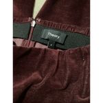 Theory  Navalane Casual Velvet Stretch High Rise Skinny Leg Pants Dark Red Photo 3