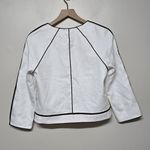 J.Crew Womens White Herringbone Linen Black Piping Dress and Jacket Sz 6 Office Photo 7