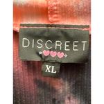 Discreet ❤️❤️❤️ Salmon Pink & Black Tie Die Thin Rayon Spandex Blend Long Sleeve Photo 3