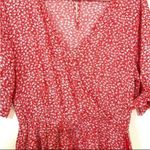 Kori  American Ladies Sleeve Tied Red‎ White Floral Romper Women’s Medium Photo 6