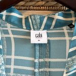 CAbi Windowpane Wrap Blouse Plaid Surplice Wrap Satin Style 3068, XS Photo 1