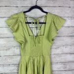 Lulus Sweeten Me Up Lime Green Flutter Sleeve Mini Dress With Pockets Size Small Photo 4
