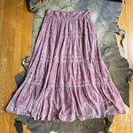 BCBG Pink Velvet Tiered Maxi Skirt With Sequin Details Size M Photo 0