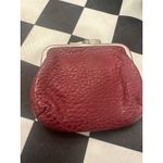 Vintage Burgundy Textured Leather Coin Purse Kiss Clasp Small Wallet Pouch Rolfs Red Photo 2