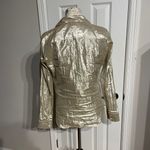 J.Crew Lame Colorful coastal western shiny The Perfect shirt Metallic Button-Down Shirt Blouse Top Women's Size 8 Gold Disco Bright Photo 2