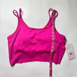 Danskin Scallop Hem Womens Thin Double Strap Crop Tank Luminous Pink Sz L Photo 4