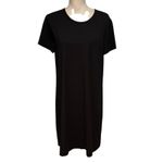 Athleta  Size L Essential Tee T Shirt Dress Black 842888 Athleisure Minimal Photo 2