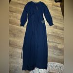 Lulus  My Whole Heart Dark Navy Blue Long Sleeve Wrap
Dress Photo 3